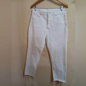 GAP Cheeky Straight High Rise White Jeans